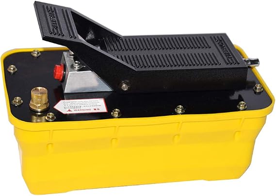 Air Hydraulic Pump, 10,000 PSI Air Hydraulic Foot Pump 1/2 Gal Reservoir Air Treadle Foot Actuated Hydraulic Pump for Heavy Machinery Rigging, Auto Repair, Auto Body Frame Machines (Yellow)