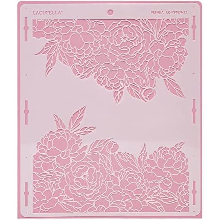 Lacupella Large Cake Decorating Stencil PEONIA Peony Flower Pattern