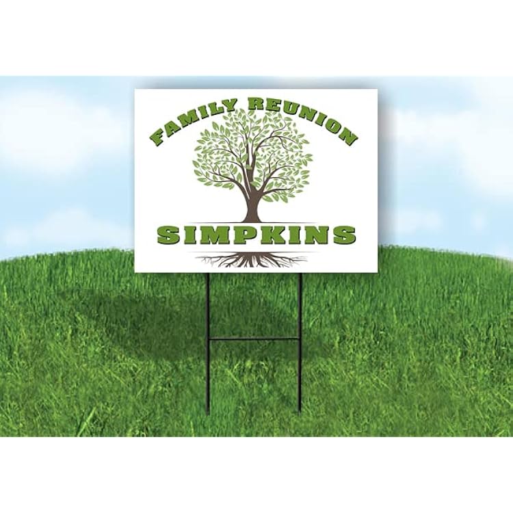 SIMPKINS FAMILY REUNION GR TREE 18 in x 24 in Yard Sign Road Sign with Stand, Single Sided