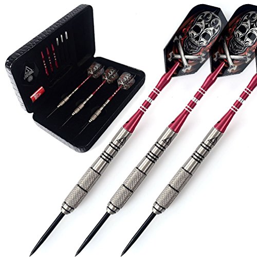 CUESOUL 90% Professional Steel Tip Darts - 222426 Grams with Luxury Dart Case