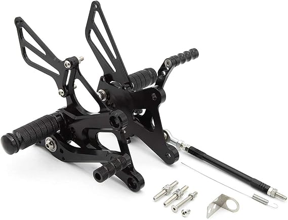 FXCNC CNC Billet Motorcycle Rearset Foot Pegs Rear Set Footrests Fully Adjustable Foot Boards Compatible with CBR250R 2010-2018