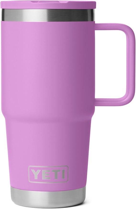 YETI Rambler 20 oz Travel Mug with Flip Straw Lid Stainless Steel, Vacuum Insulated, Leakproof, Cup Holder Friendly, Desert Bloom