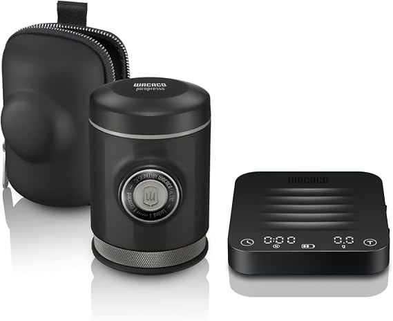 WACACO Picopresso & Exagram Pro Scale Bundle - Professional Portable Espresso Maker with Precision Scale and Timer