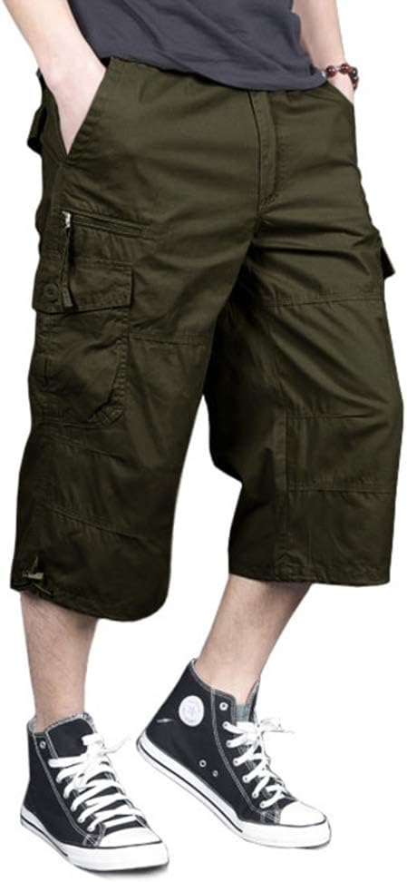 MAGNIVIT Men's Capri Long Cargo Shorts Below Knee Shorts 3/4 Casual Shorts