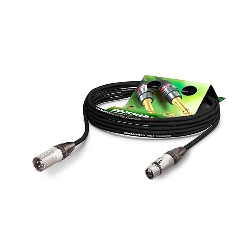 Sommer Cable Summer Cable Microphone Cable Stage 22 Highflex XLR 3 pole Neutrik NC3MXX / XLR 3 pole Neutrik NC3FXX, with velcro tape, black (3 m)