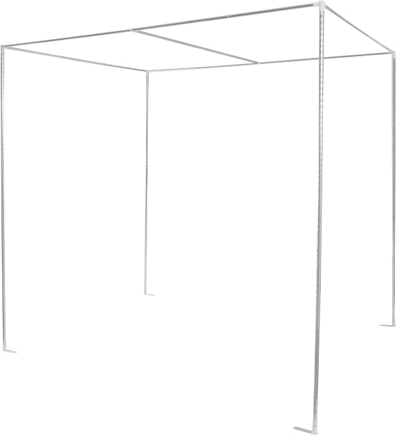Bed Net Stand, Stainless Steel Canopy Frame, Extended Presser Feet, Anti-Movement, Rectangle, 4.92-5.91ft, Silver, for Home, Dormitory, Hospital, Queen