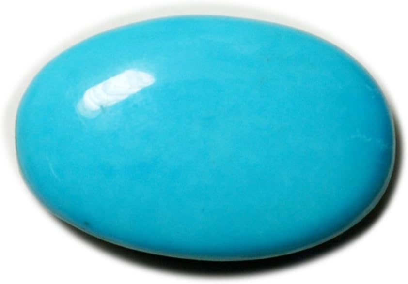 Genuine Natural Turquoise Loose Gemstone 7.5 Carat Oval Shape Blue Stone for Jewelry Making
