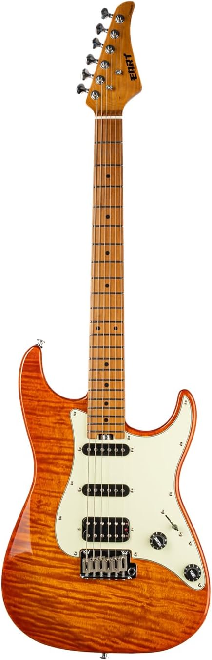 EART NK-C3 Electric Guitar with 6 String Maple Fingerboard Solid Body Right Handed, Stainless Steel Frets, Yellow