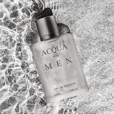 Men 3.4 Fl. Oz. 100ml Men's Ea u de Perfume Refreshing Combination of Woody Floral & Fruity Scents - Masculine Scent Lasts All Day A Gift for Any Occasion (ACQUA MEN)