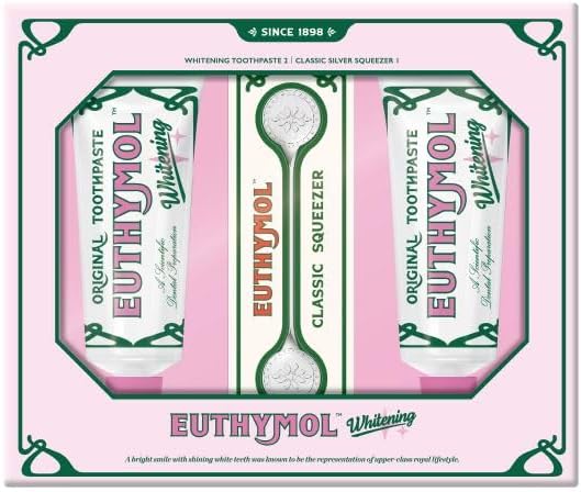 EUTHYMOL Whitening Toothpaste Gift Set | 3.7 oz*2 + Squeezer Set
