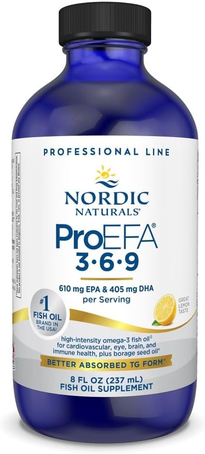 Nordic Naturals ProEFA 3-6-9, Lemon Flavor - 8 oz - 1270 mg Omega-3 - EPA & DHA with Added GLA - Healthy Skin, Cognition, Positive Mood - Non-GMO - 48 Servings
