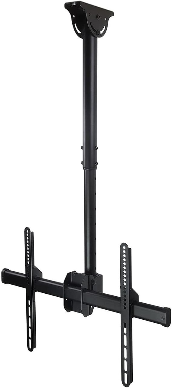 Adjustable TV Ceiling Mount Bracket - 360° Swivel & Tilt for 24-55 Inch LCD LED OLED Plasma TVs, Height Adjustable, Telescopic 100-150cm, Space-Saving Design