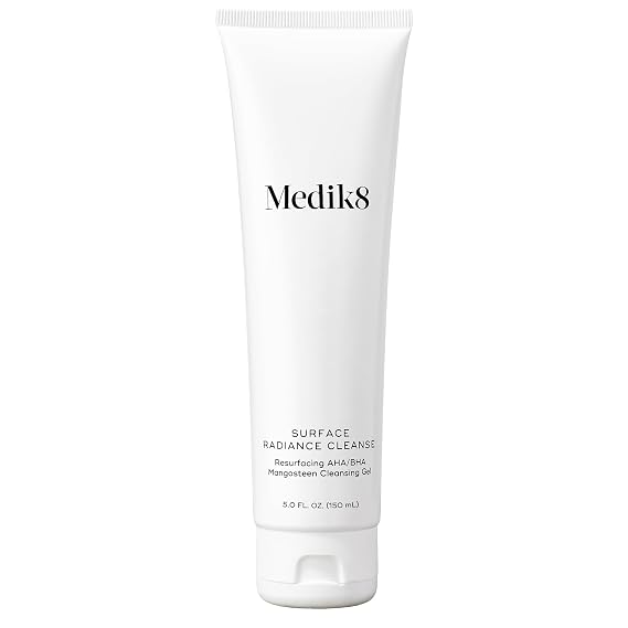 Medik8 Surface Radiance Cleansing Gel | AHA & BHA Helps Remove Impurities, Foaming Formula, Helps Dull, Congestion-Prone Skin, Daily Cleanser