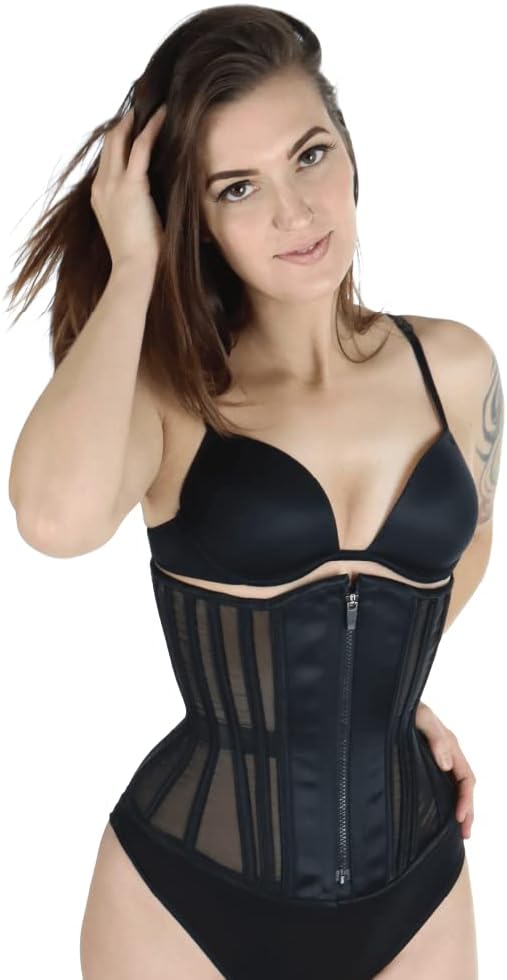 Mesh Hourglass Corset - Black Color Underbust Style