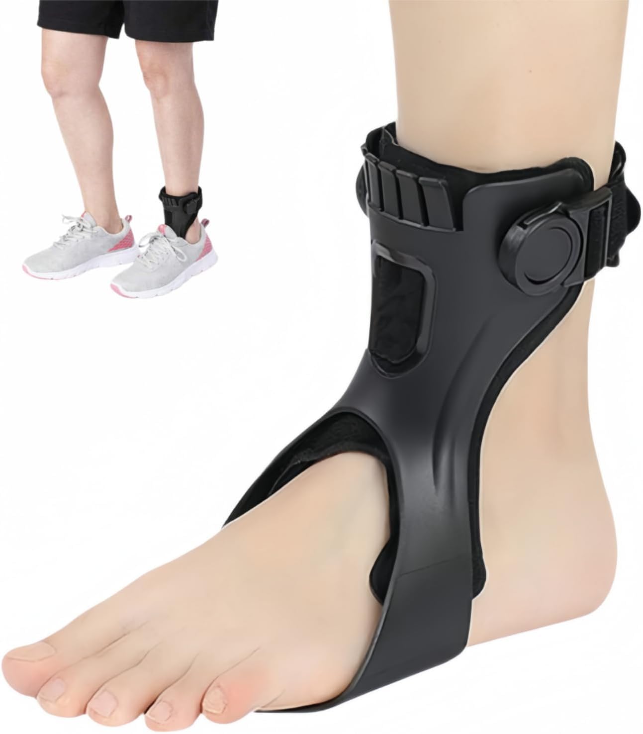 Cedro Foot Drop Brace AFO, Breathable Ankle Foot Orthosis Support for Walking, Lightweight Foot Drop Brace for Men & Women (Left foot, M)