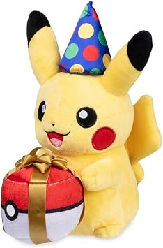 Pokemon Center Birthday Pikachu Poke Plush - 9 in.