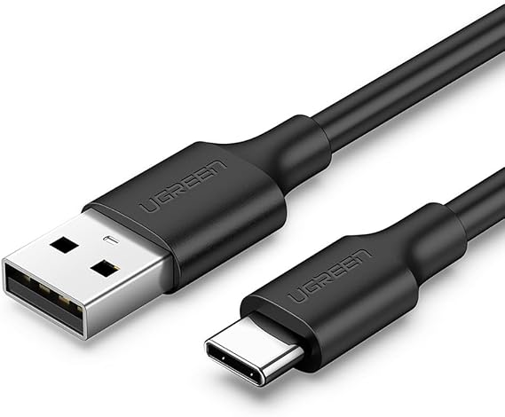 UGREEN 2.0 A USB-A & USB-C, Şarj ve Data Kablosu, 25 Santimetre, Siyah, 60114