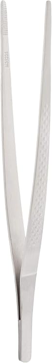 Mercer Culinary Stainless Steel Straight Precision Plus Plating Tweezer, Silver, 6-1/8-Inch