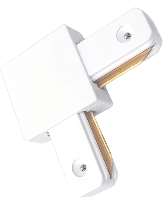 White Track Lighting Connectors-L-Type Single Circuit 2-Wire, Track L Connector,for Track Lighting Accessories J&L Type Track System 220V [Energy Class C]