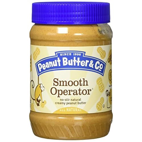 Peanut Butter and Co. Non-GMO, Vegan Peanut Butter, Smooth Operator, 16 Ounce Jars Pack of 8