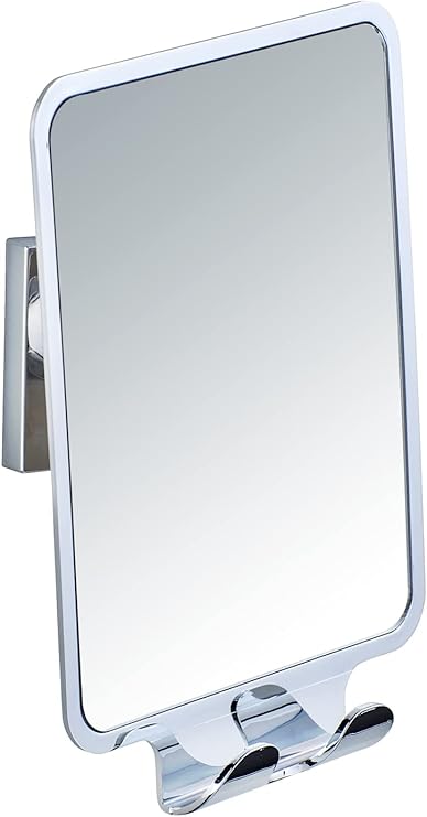 WENKO 22693100 Vacuum-Loc Cosmetic Mirror Quadro, Acrylonitrile-Butadiene-Styrene (ABS), 14 x 19.5 x 8 cm, Shiny