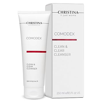 Christina - Comodex Clean & Clear Face Wash Gentle Facial Cleanser for Oily & Combination Skin Removes Makeup & Impurities Hydrating Foaming Gel Cleanser with Citric Acid & Lycopene 250ml