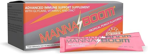 Mannatech - MannaBOOM Tropical Punch - 10 Slimsticks | Contains Aloe Vera, Acerola, Amla, Wakame, Zinc, Xylitol, Gum Arabic Blend for Daily Wellness Support