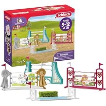 Schleich Horse Club - 30PC Obstacle Course Accessories for Horse Figurines - Show Jumping Playset with Adjustable Hurdles - Fun Steeplechase Equestrian Toys for Screen-Free Play - Kids 5+ | 42612