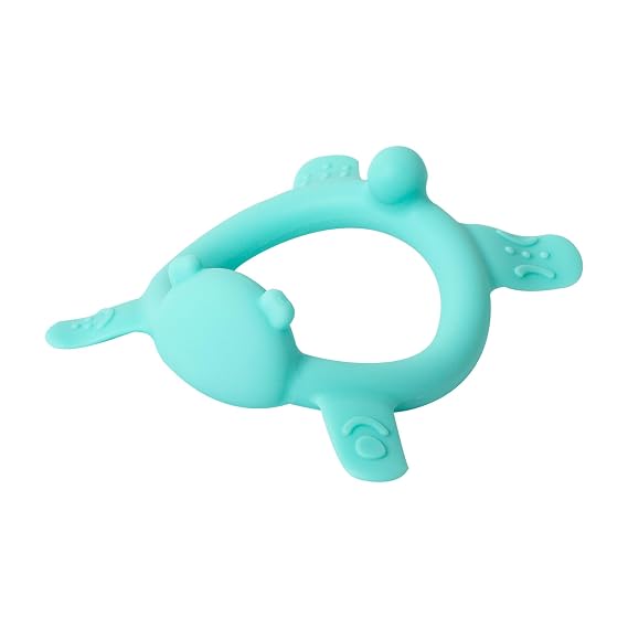 Pigeon Silicone Animal-Shaped Baby Teether, Green Bear, 3M+, 1 Count | Multi-Textured Teething Relief Toys, Lightweight, Easy to Grasp