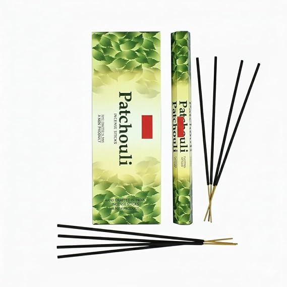 Patchouli Incense Sticks, Natural Herbs and Bamboo, 120 Sticks, 6 Pack, for Meditation, Yoga, Aromatherapy, Relaxation, Stress Relief.