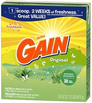 procter & gamble 27832 Gain, 34 OZ, 30 Use, Original Scent Powder Detergent