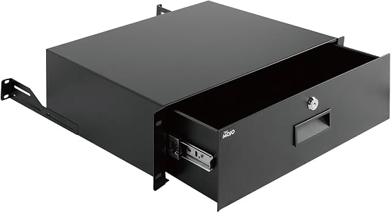 Tecmojo 3U Rack Drawer Rack Mount Drawer 19" for Network Equipment/Server/AV Rack or Cabinet Enclosure Sliding Lockable Server Rack Drawer - 44 lbs 20kg Capacity with Cable Management Holes