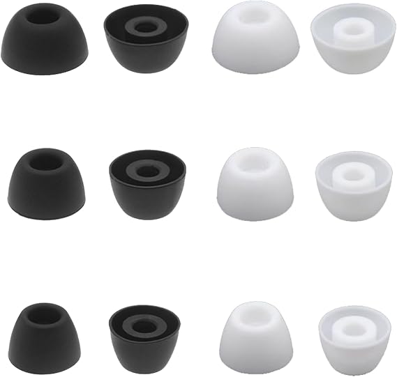 交換用イヤホンチップ シリコンGalaxy Buds 2 Proイヤーチップ Samsung Galaxy Buds 2 Proイヤーチップ対応 ヘッドホンラバーチップ イヤホンキャップ 6ペア S/M/L ブラック+ホワイト