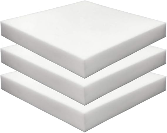 Foamma 3-Pack 2" x 18" x 18" High Density Upholstery Foam - Chair Cushion Square Foam for Dining Chairs, Wheelchair Seat Cushion Replacement
