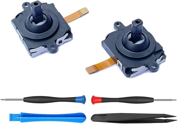 ElecGear 2pcs Joystick Replacement Meta/Oculus Quest, 2, 3, 3S Touch Controller, VR Headset Accessories Replacement Joystick Analog Thumbstick Repair Parts and Tools Included