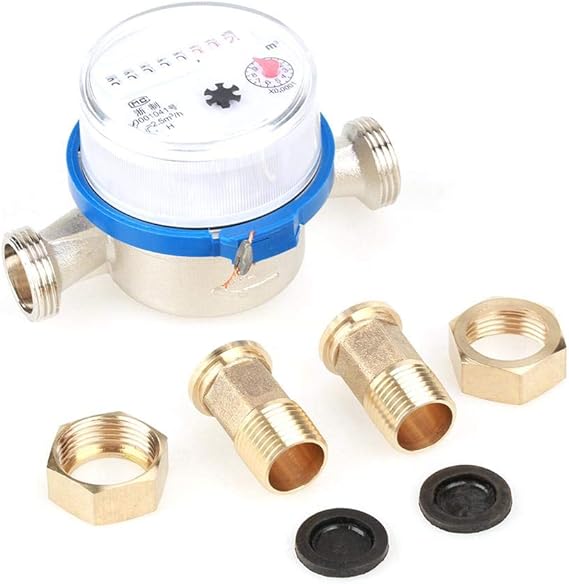 Wendry Water Meter, Read of Cubic Cold Water Meter, Single Water Meter, Dry Table Measuring Tools Suitable for Garden and Home