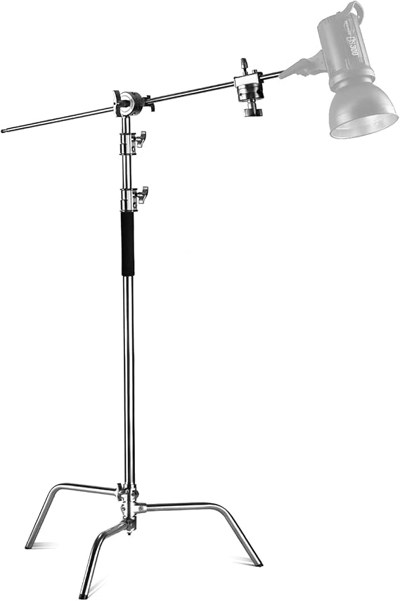 NEEWER Pro 100% Stainless Steel Heavy Duty C Stand with Boom Arm