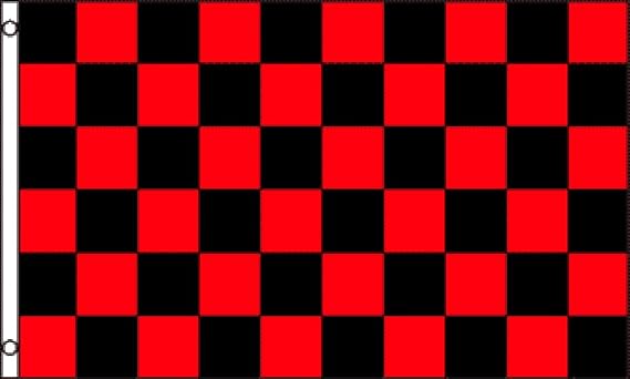 Red & Black Checkered Flag 3x5ft Poly
