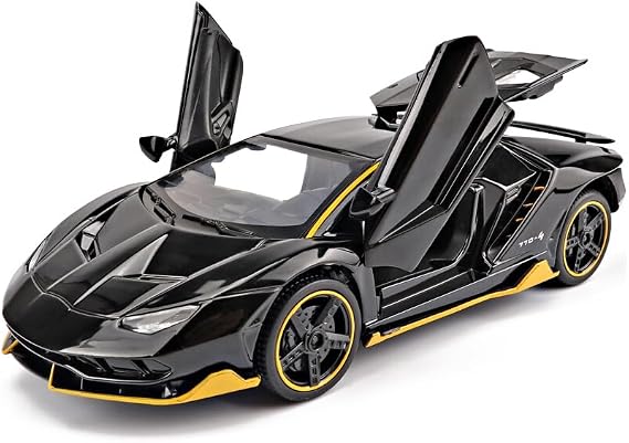 Alloy Collectible Black LP770 Toy Pull Back Vehicles Diecast Cars Model with Light & Sound