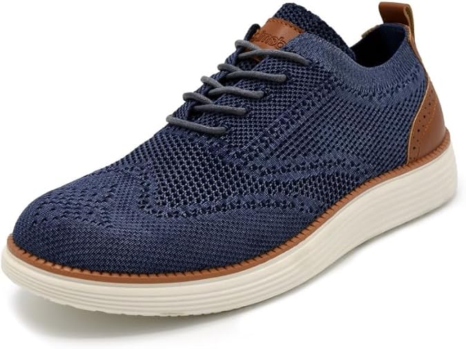 AKADEMIKS Mens Olney Wingtip Knit Oxford, Sleek Breathable Dress Shoes