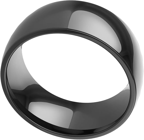 Waterproof Ceramic Nfc Ring Wearable Smart Ring with Omni-sensor Technology Compatible with Android and Ios (Size : 12#)