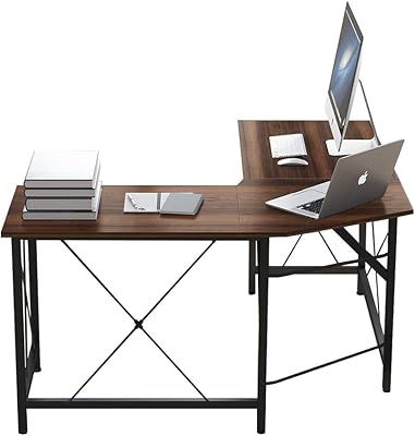 AZL1 Life Concept L-Shaped Desks for Home Office - Corner Computer Desk Writing Table Workstation - Sturdy Gaming Desk PC Laptop Dark Brown