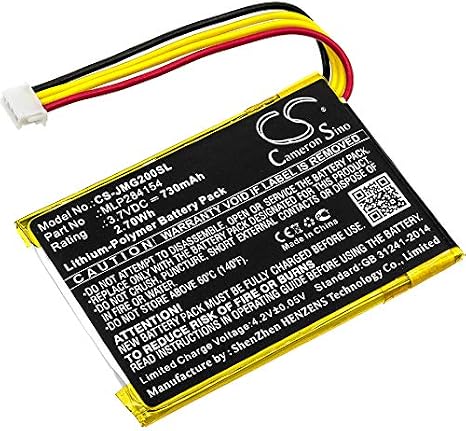 Cameron Sino Battery for JBL Go 2, Go 2H PN:JBL GO2/MLP284154, MLP284154 730mAh / 2.70Wh