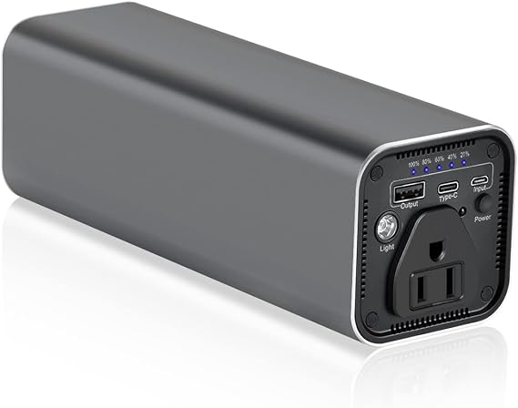 Portable Laptop Charger with AC Outlet, 31200mAh/112Wh 100W Travel Laptop Power Bank, External Battery Pack Compatible with MacBook, iPhone, Samsung, HP, Dell, Lenovo and More