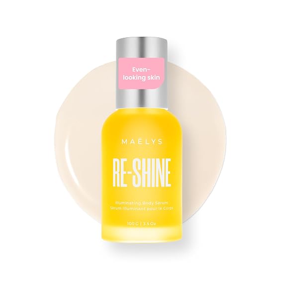 MAELYS RE-SHINE Illuminating Body Serum with Hyaluronic Fusion and Sea Daffodil - Brightens the Look of Dark Spots and Evens the Appearance of Skin Tone (3.5 Fl Oz)