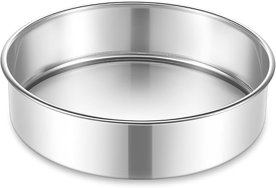 P&P CHEF 7 Inch Cake Pan Set of 1, Stainless Steel Round Cake Baking Pan