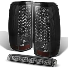 AKKON - For 99-02 Chevy Silverado 09-03 GMC Sierra Pickup Smoke G2 LED Tail Lights + Smoke LED 3rd Brake Lamps
