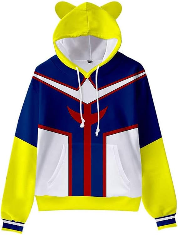 RONGJUN Women Girls MHA Cat Ear Hoodie Halloween Anime Cosplay Pullover Sweatshirt