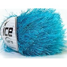 Turquoise Blue Eyelash Yarn 50 Gram Ice 22778