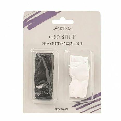 Hartem - Grey Stuff | Two-Component Modelling Putty | Paste for Modelling, Repairing and Restoring Figures | 20 + 20 g | Long-lasting